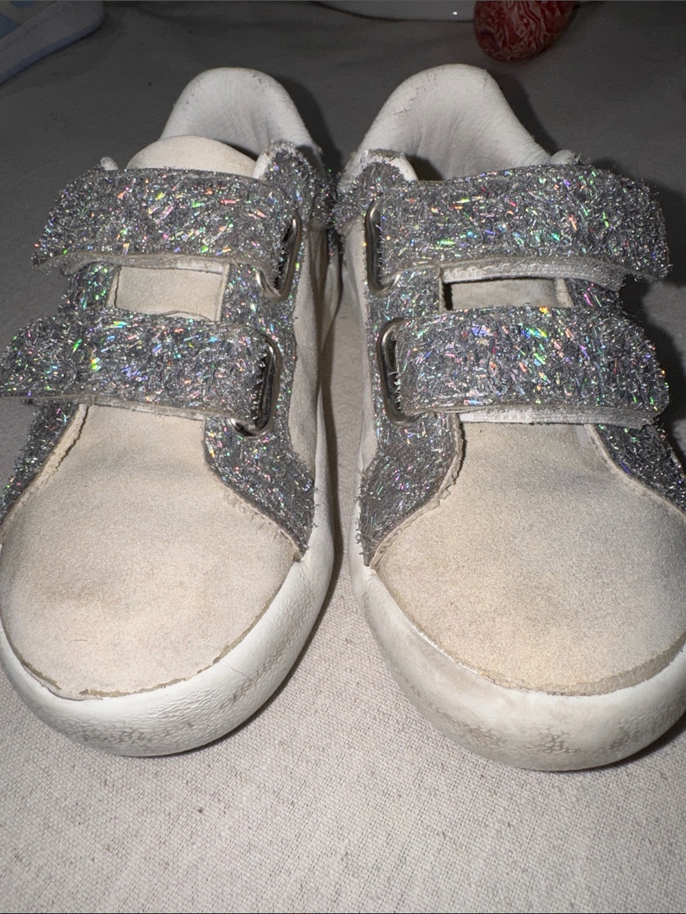 Nina Girls Silver Glitter Velcro Sneakers